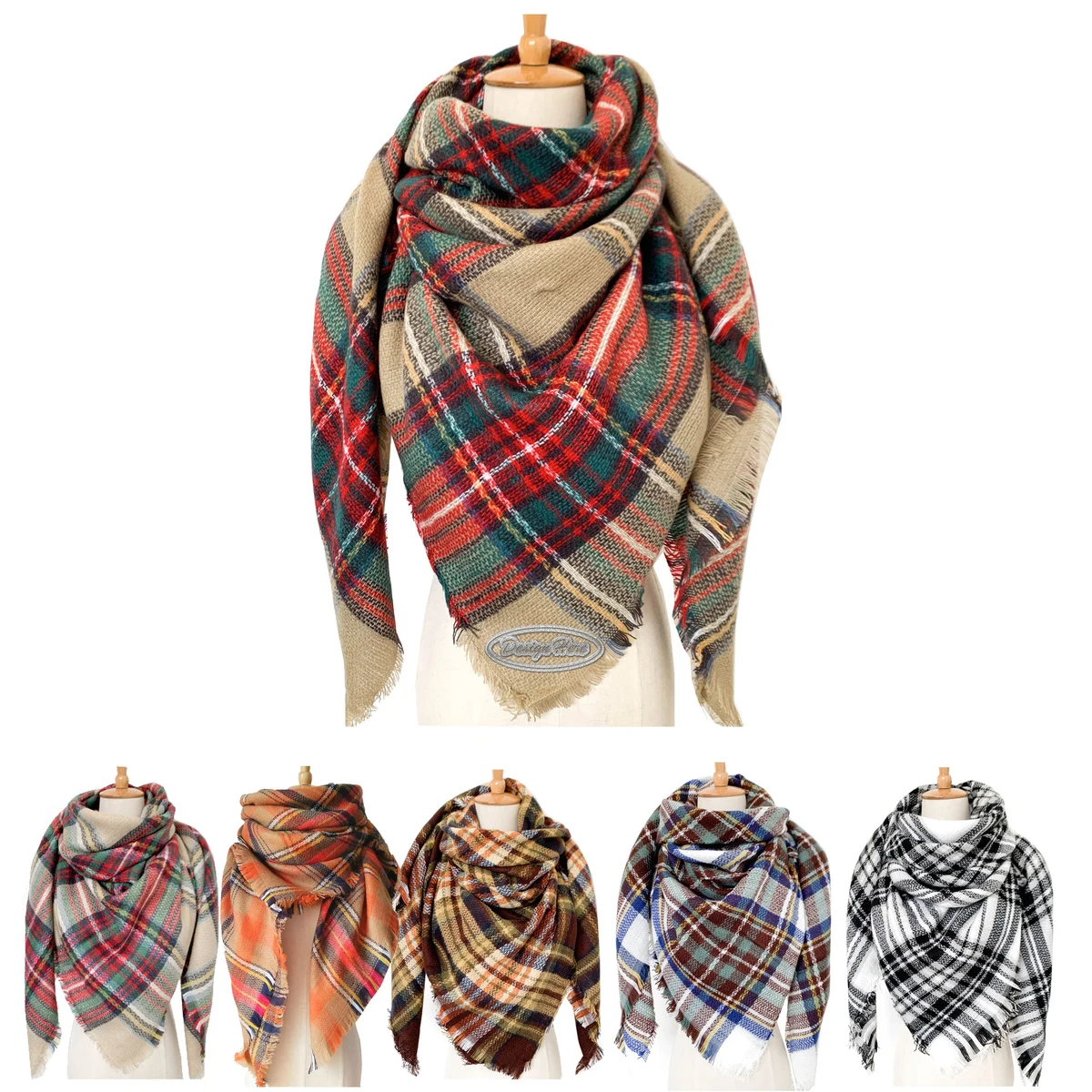 Imitation Cashmere Oversized Plaid Scarf for Cold Seasons 1