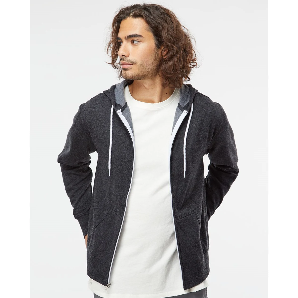 Unisex Lightweight Full-Zip Hooded Sweatshirt - AFX90UNZ 1