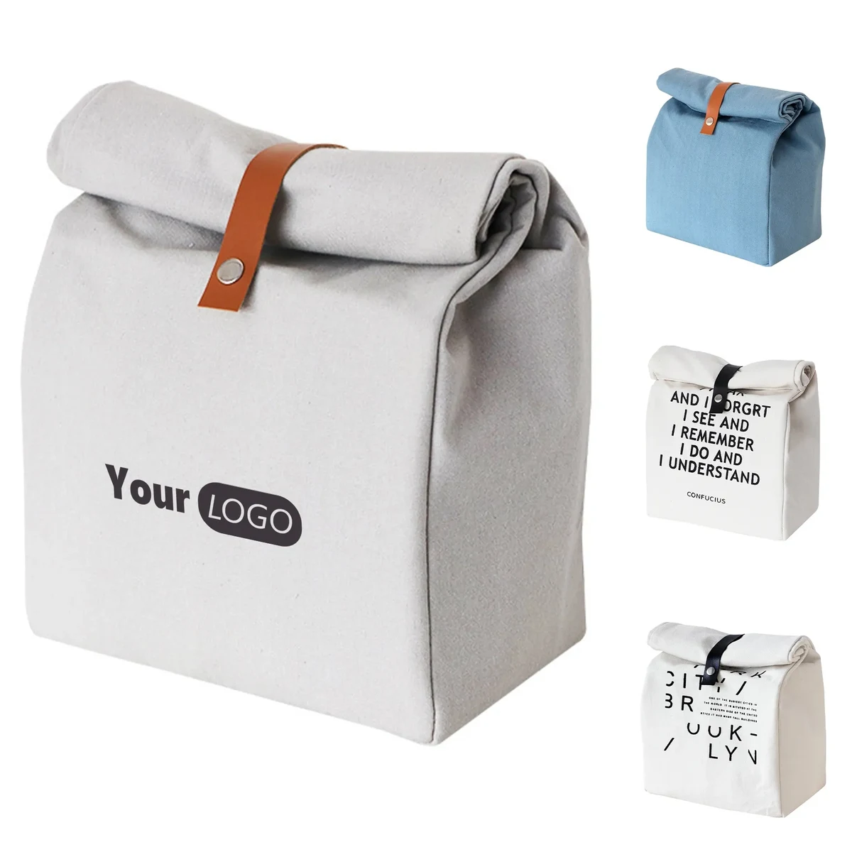 Canvas Thickened Simple Portable Bag, custom tote bag with logo imprint 1