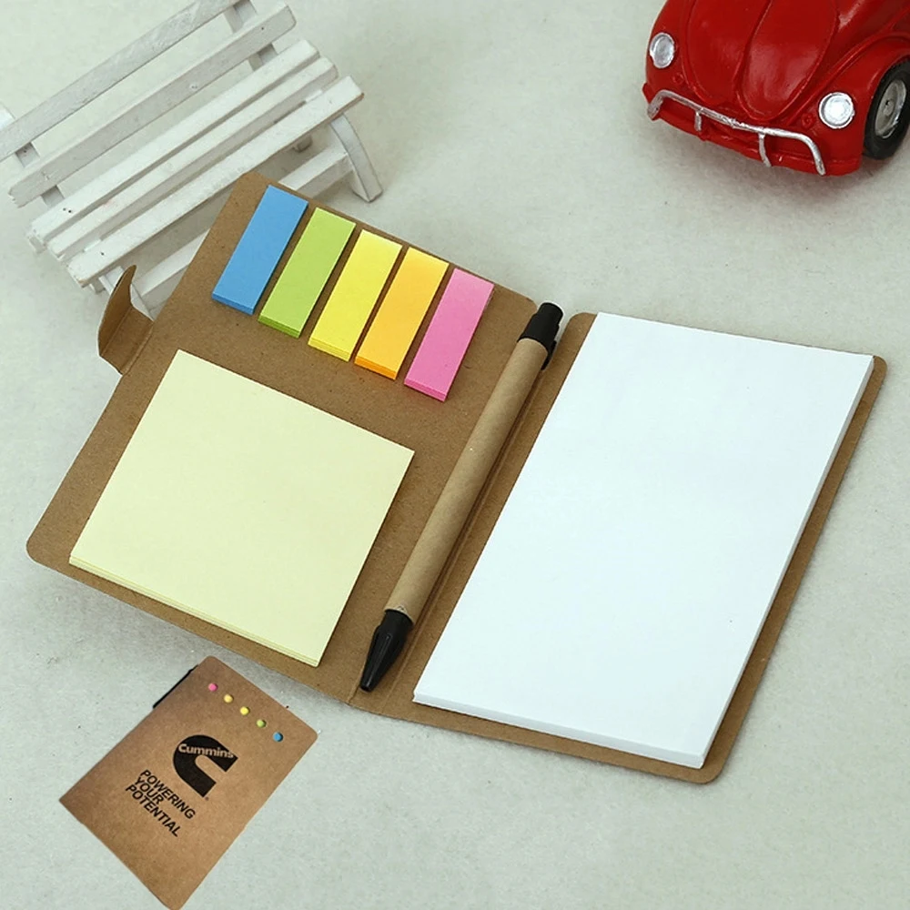 Kraft Paper Cover Notepad with Pen Spiral Notebook 1