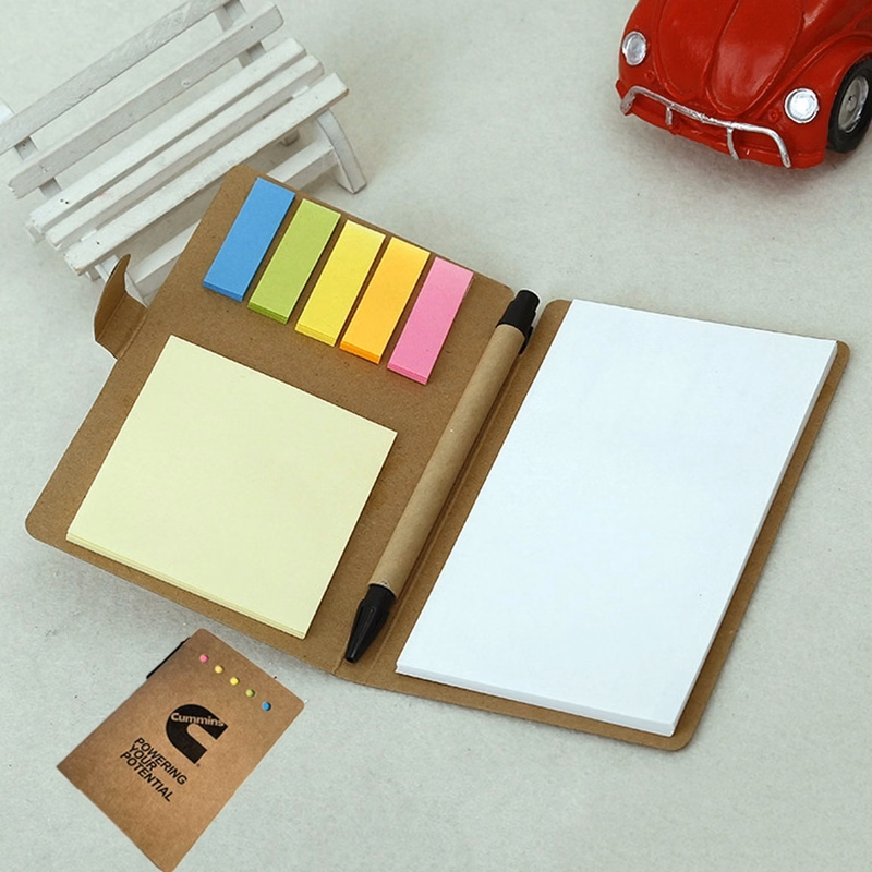 Kraft Paper Cover Notepad with Pen Spiral Notebook