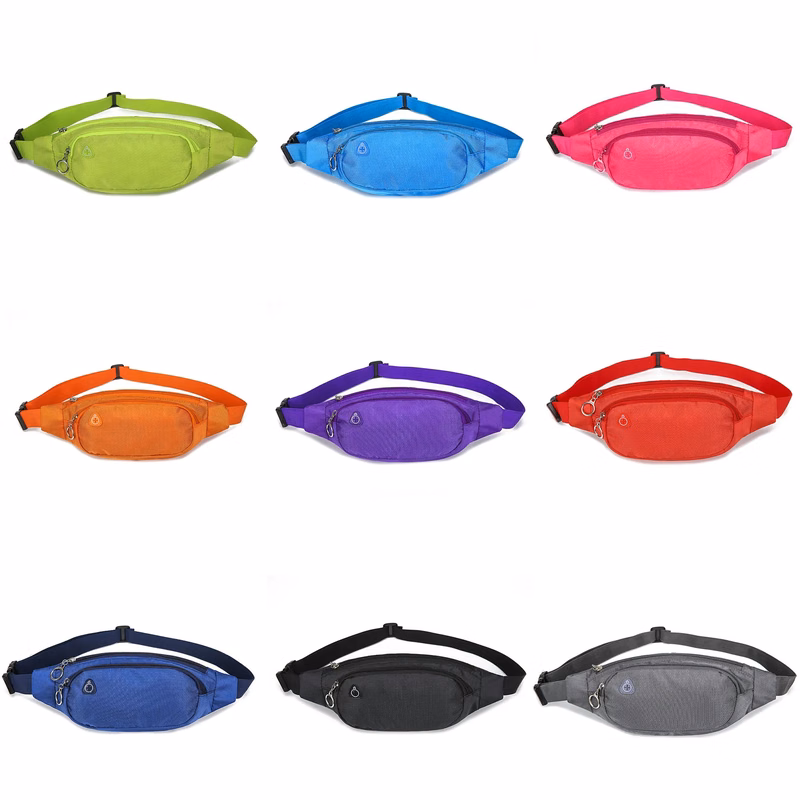 MOQ 50pcs Nylon Colored Candy Fanny Pack