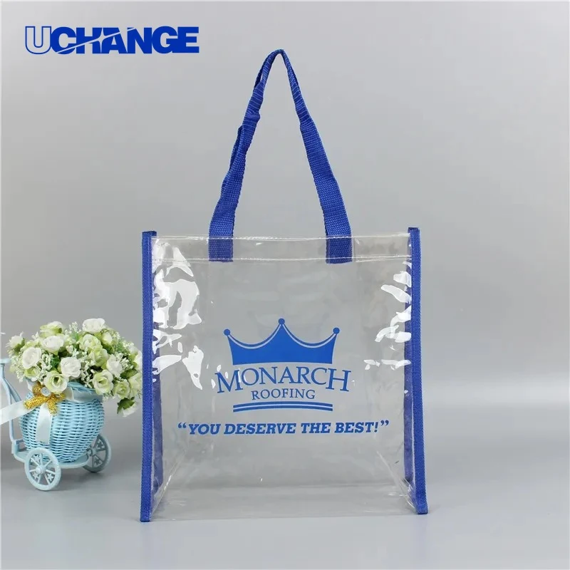 Clear PVC Vinyl Shopping Tote Stadium-Compliant Carry 1