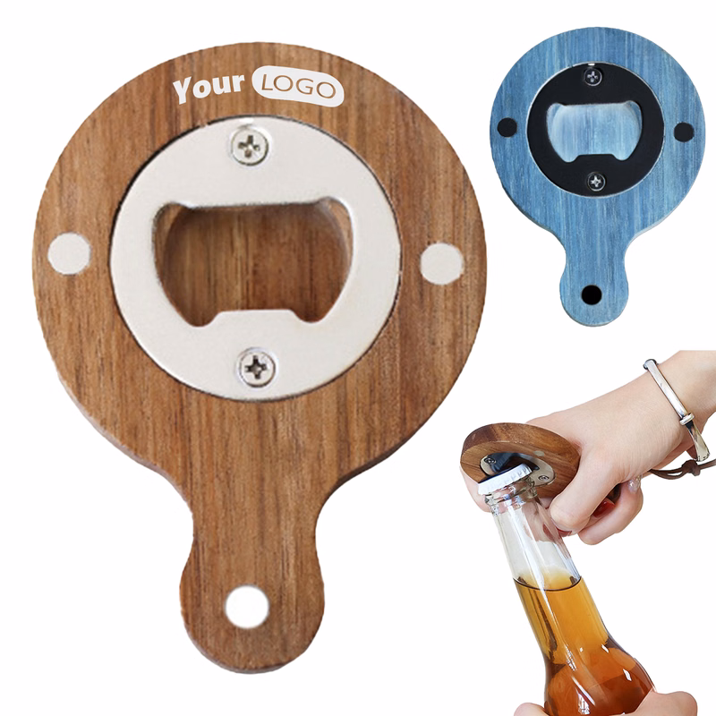 Wooden Wall-Mountable Bottle Opener
