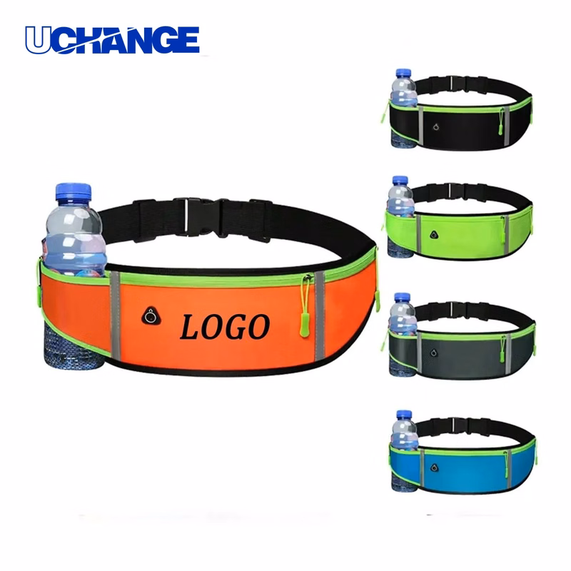 Waterproof Nylon Waist Pack with Bottle Holder for Outdoor Sports & Hiking