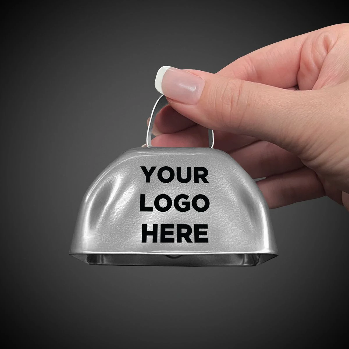 Silver 3" Metal Cowbell Printed 1