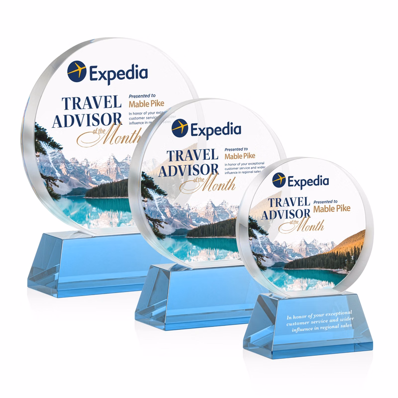 Glenwood Vividprint™ Award on Base - Sky Blue