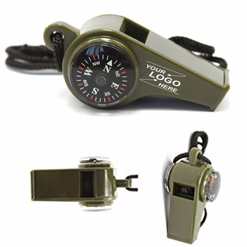 Survival Whistle with Compass and Thermometer 3-in-1