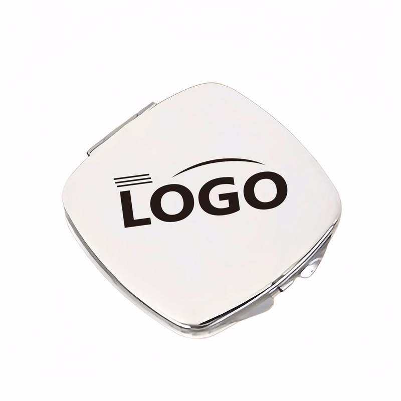 Square Shaped PU Folding Travel Makeup Compact Mirror