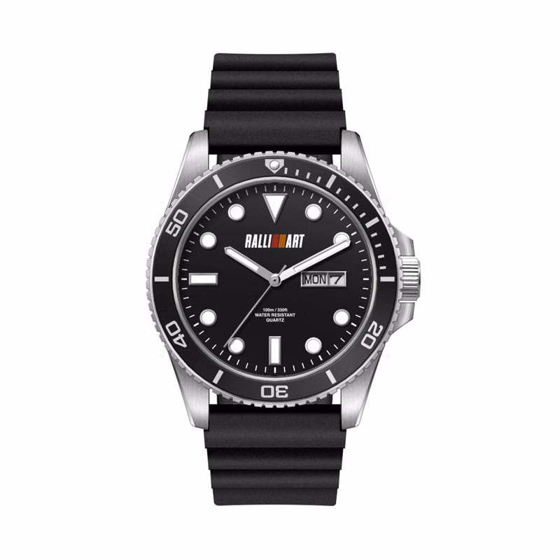 42.5MM, SS, SILVER CASE, BK BEZEL,  3-HAND MVT, DAY-DTE