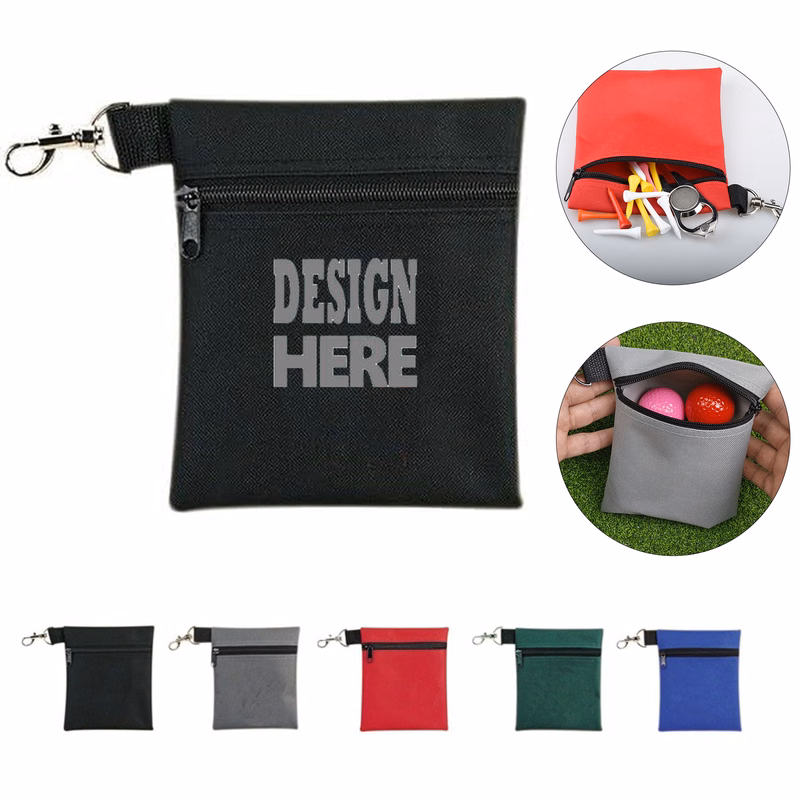 Zipper Golf Ball And Tee Pouch