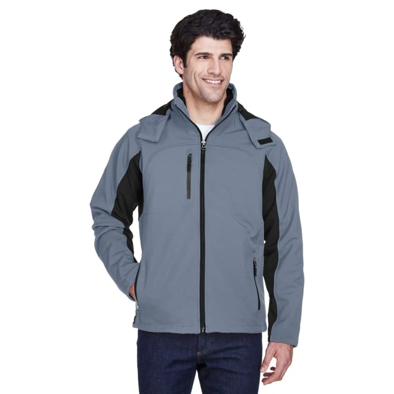 UltraClub Adult Colorblock 3-in-1 Systems Hooded Soft Shell Jacket 1