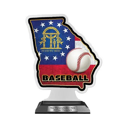 State Acrylic Trophy: 6" Georgia Shape (Event type 1