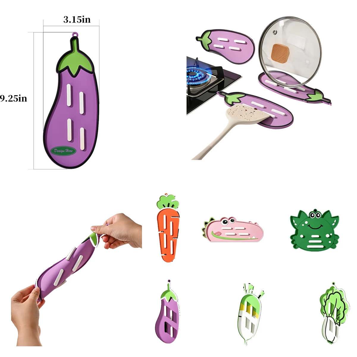 Silicone Pot Lid & Cutting Board Storage Mat 1