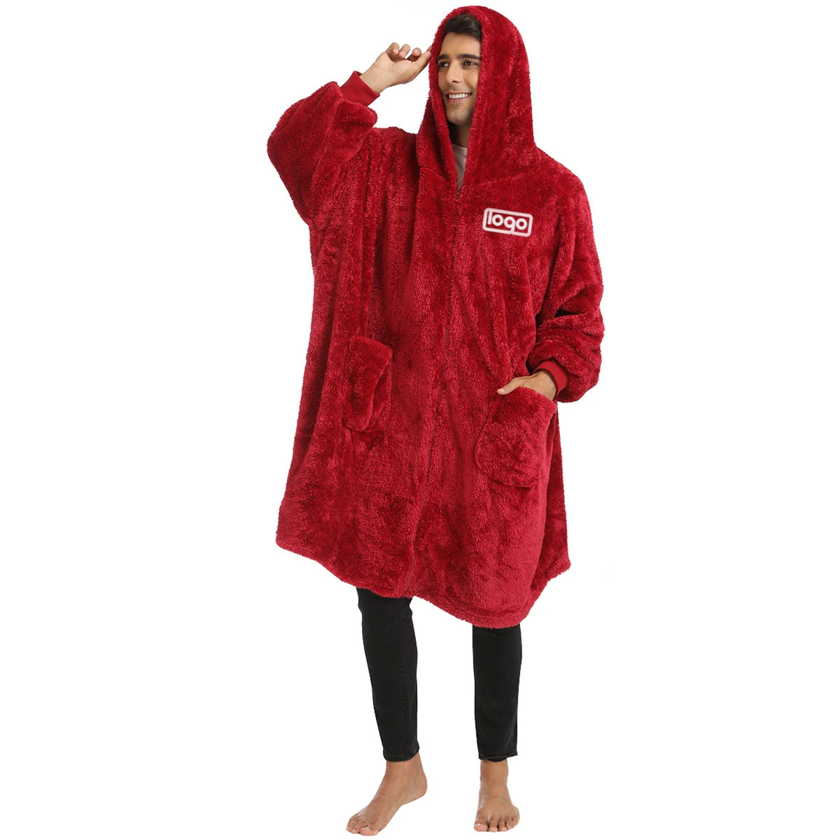 Oversized Polyester Hooded Blanket 1