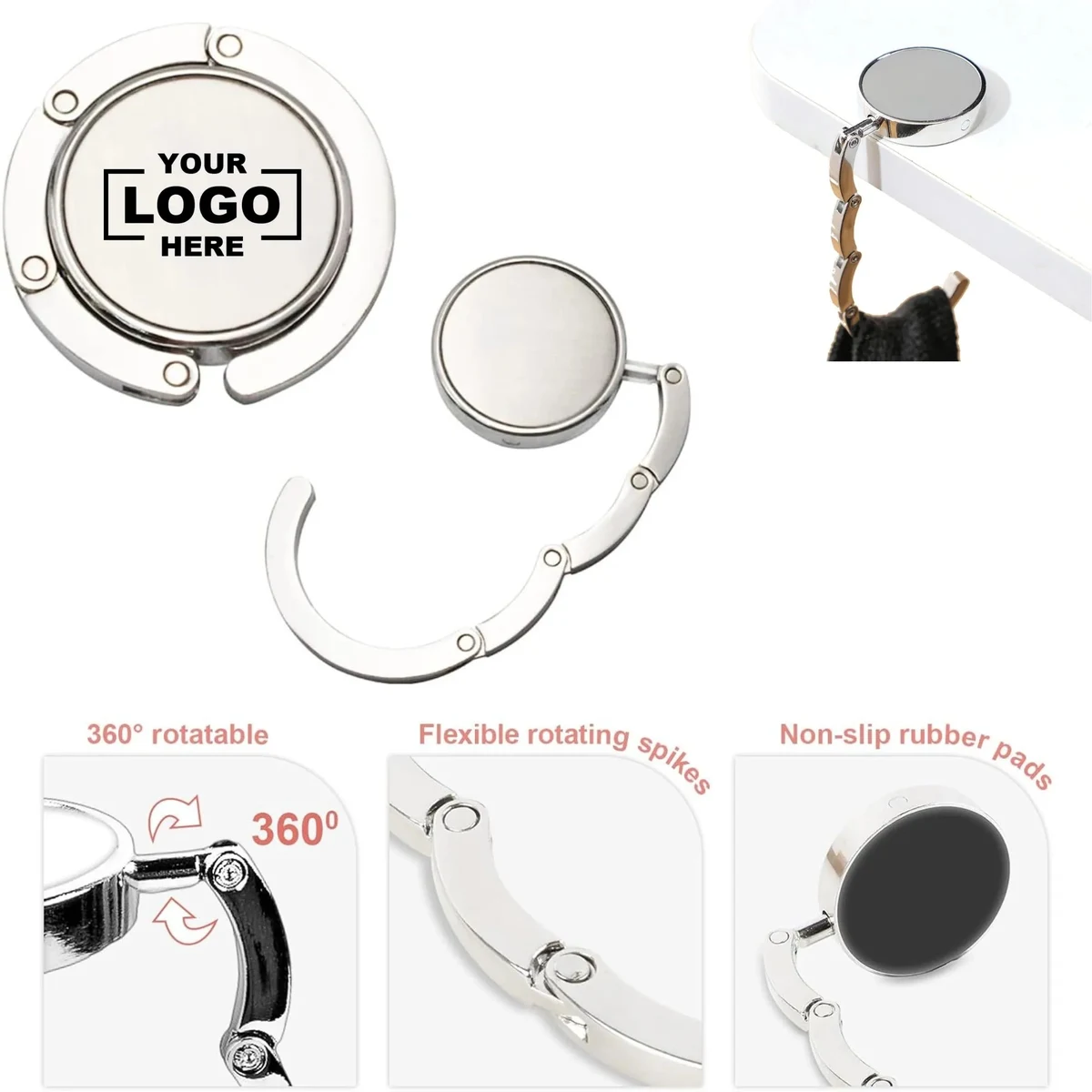 Portable Foldable Hanging Bag Hook Free Shipping 1