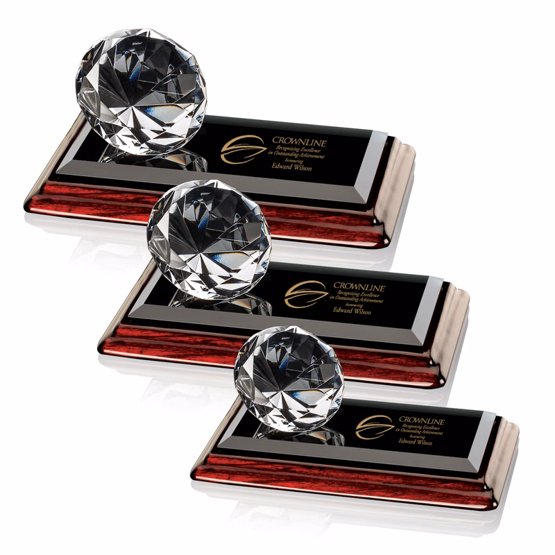Gemstone Award on Rosewood - Diamond