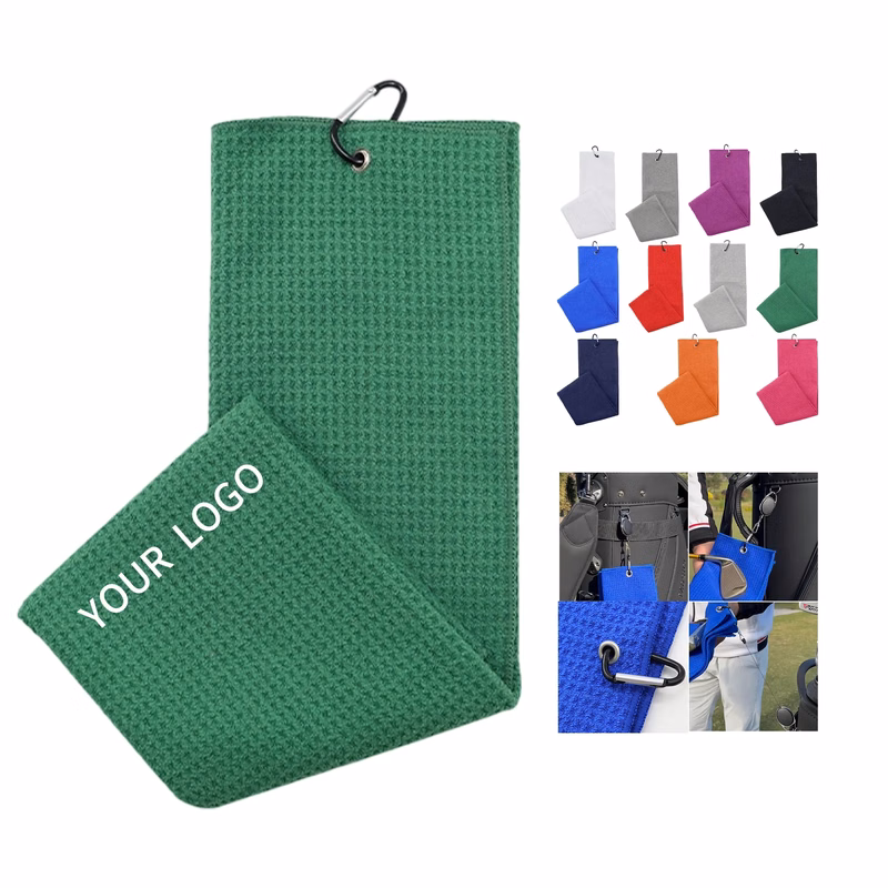 Microfiber Waffle Golf Towel with Clip