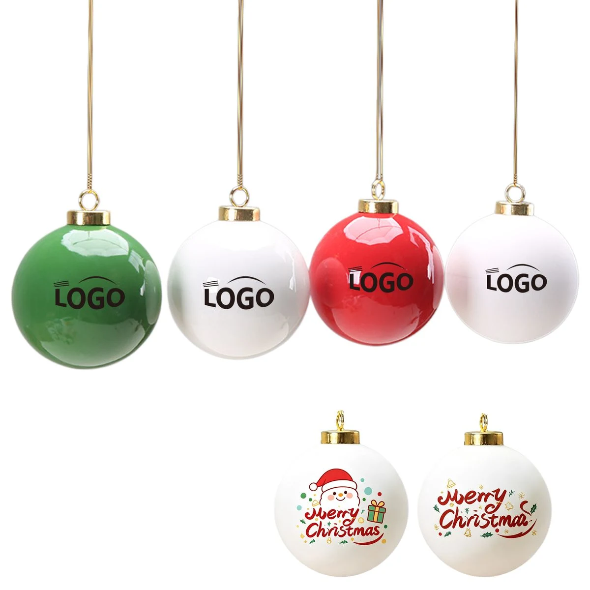 Printable White Ceramic Christmas Bauble 1