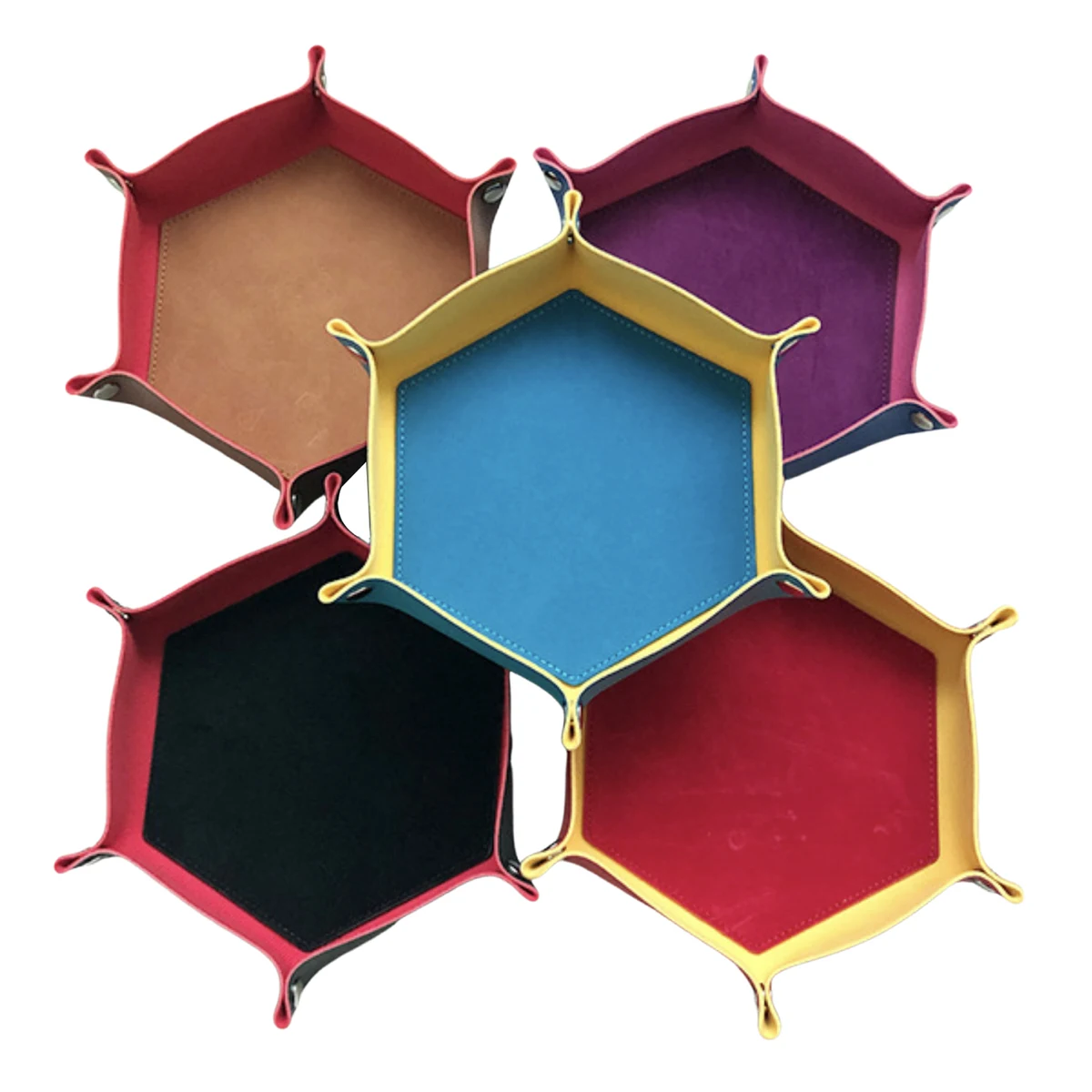 2-Layer Hexagonal Leather Valet Tray 1
