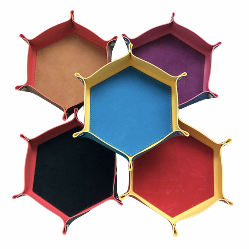 2-Layer Hexagonal Leather Valet Tray