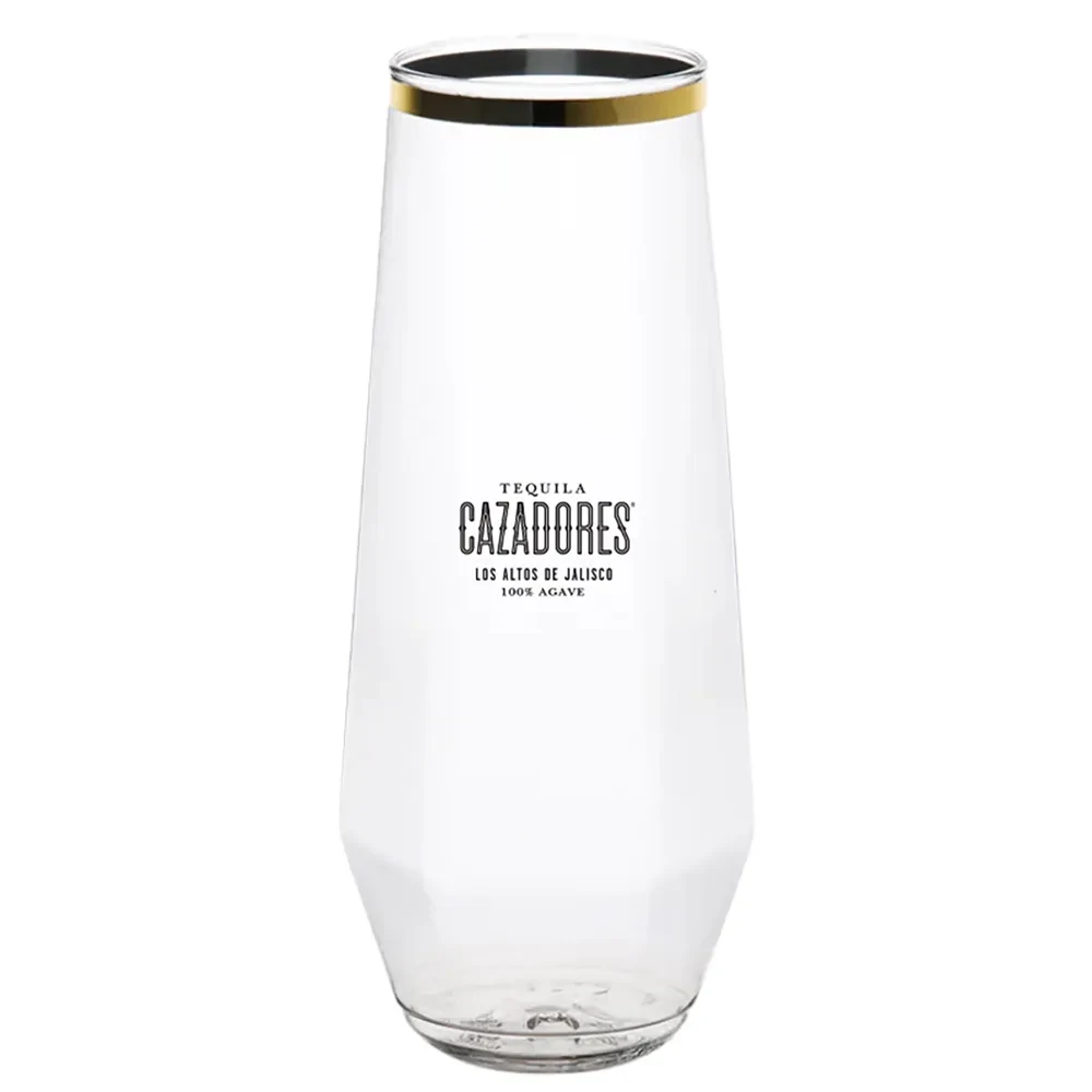 9oz. Diamond Flute Gold Rim 1