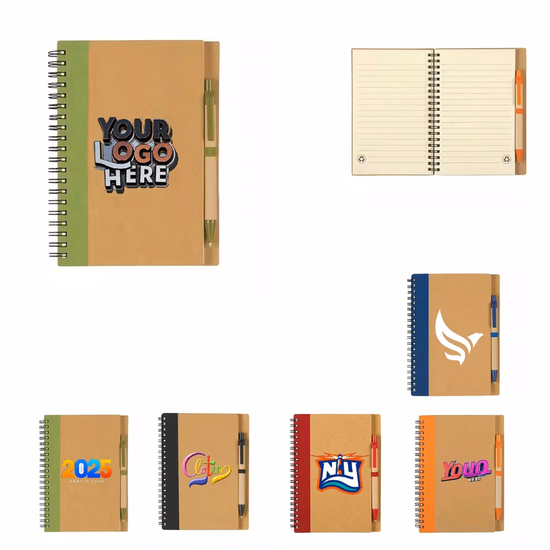 7"L x 5" Eco-friendly Spiral Notebook with Pen