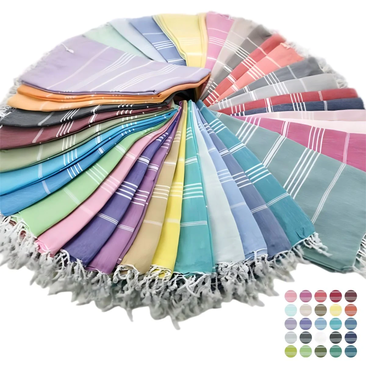 Striped Poly-Cotton Beach Towel, 71X35 Inch 1