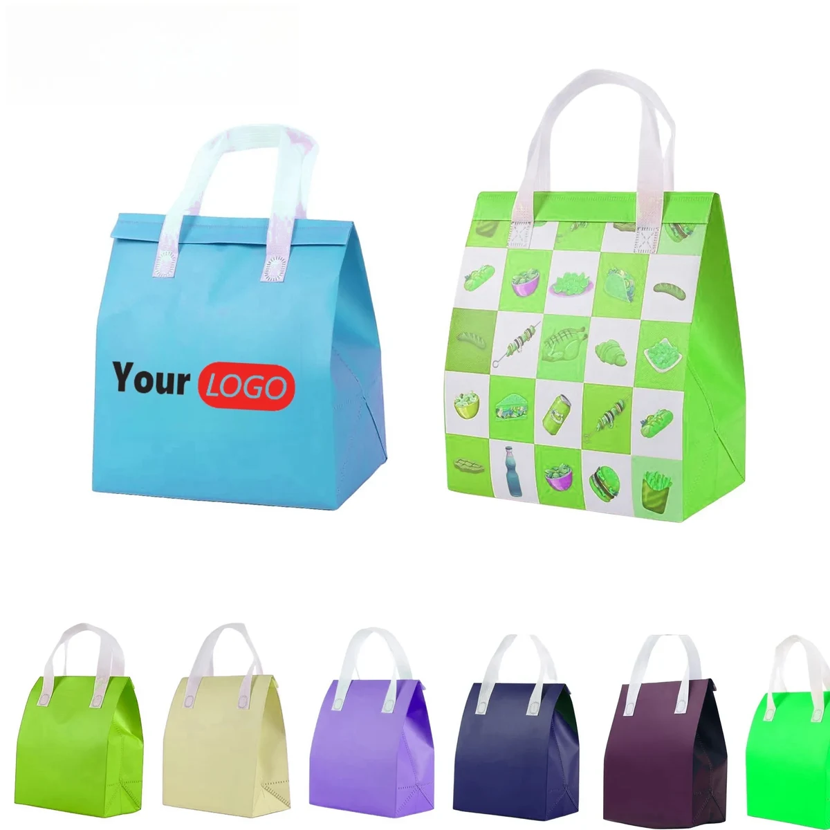 Custom Personal Logo Non-Woven Fabric Lunch Tote Bags 1