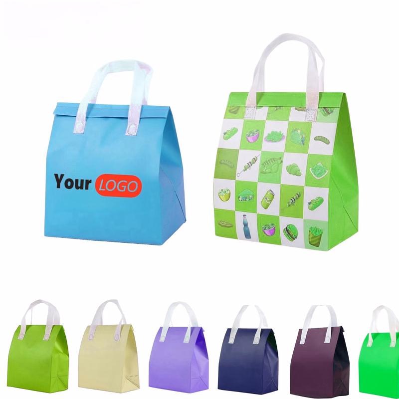 Custom Personal Logo Non-Woven Fabric Lunch Tote Bags