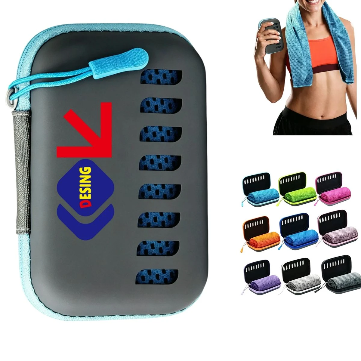 Cooling Sports Towel With EVA Storage Case 1