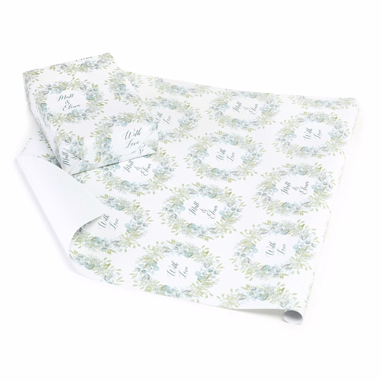 Eucalyptus Frame Personalized Wrapping Paper Roll