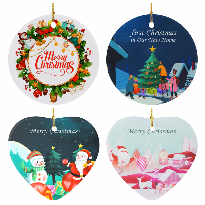 Ceramic Circle Christmas Ornament
