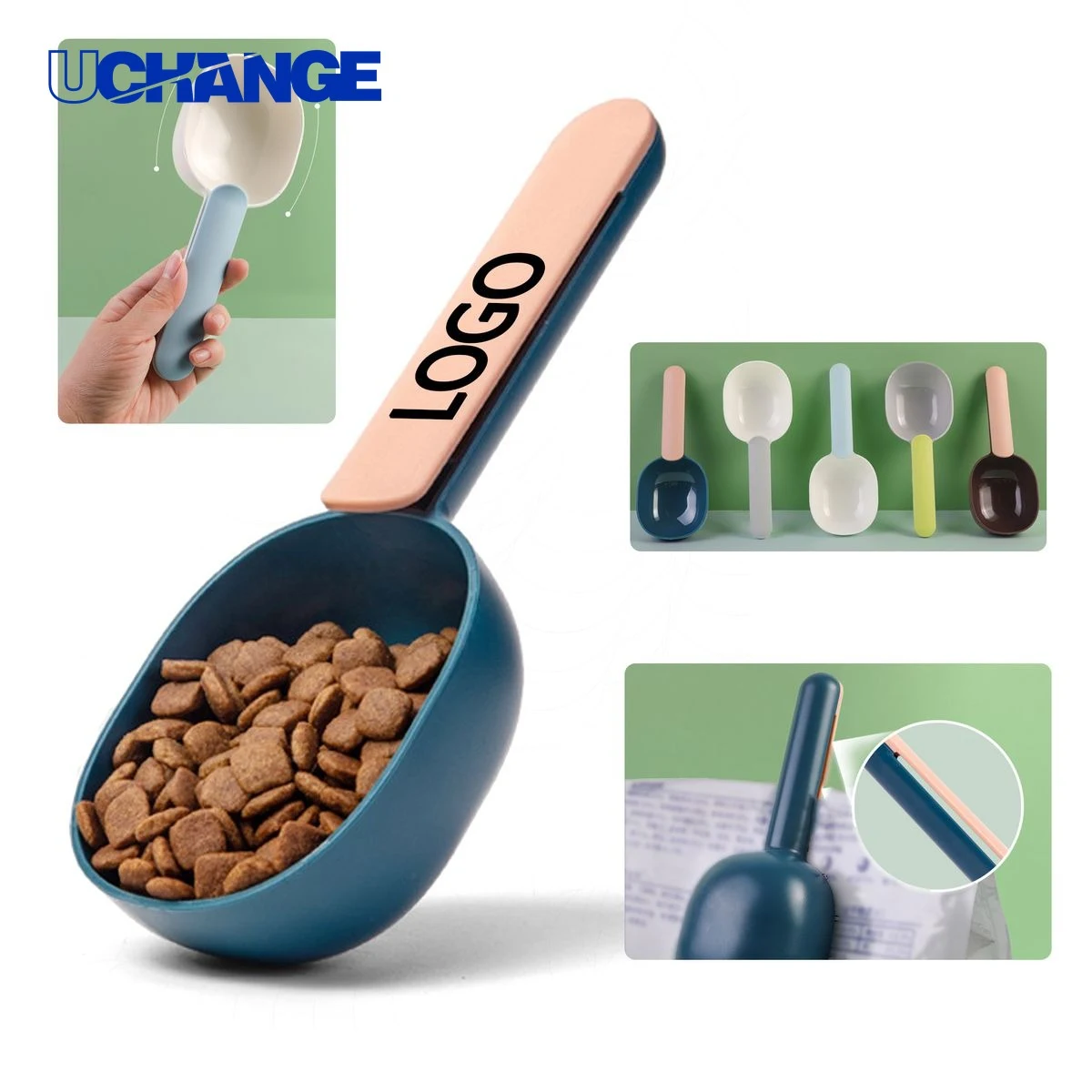 Plastic Pet Food Scoop with Bag Clip for Dogs and Cats 1