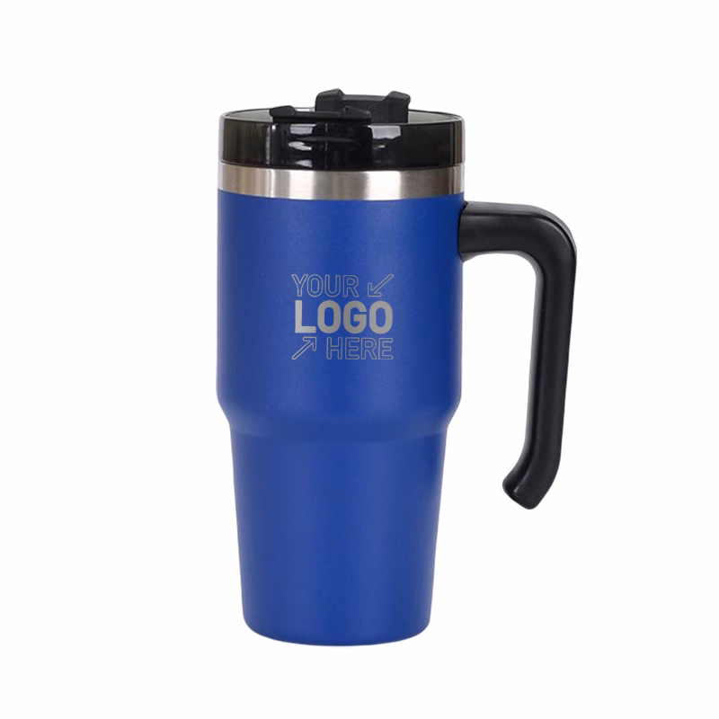 20 OZ Double Walls Stainless Steel Auto Tumbler With Straw And Handle