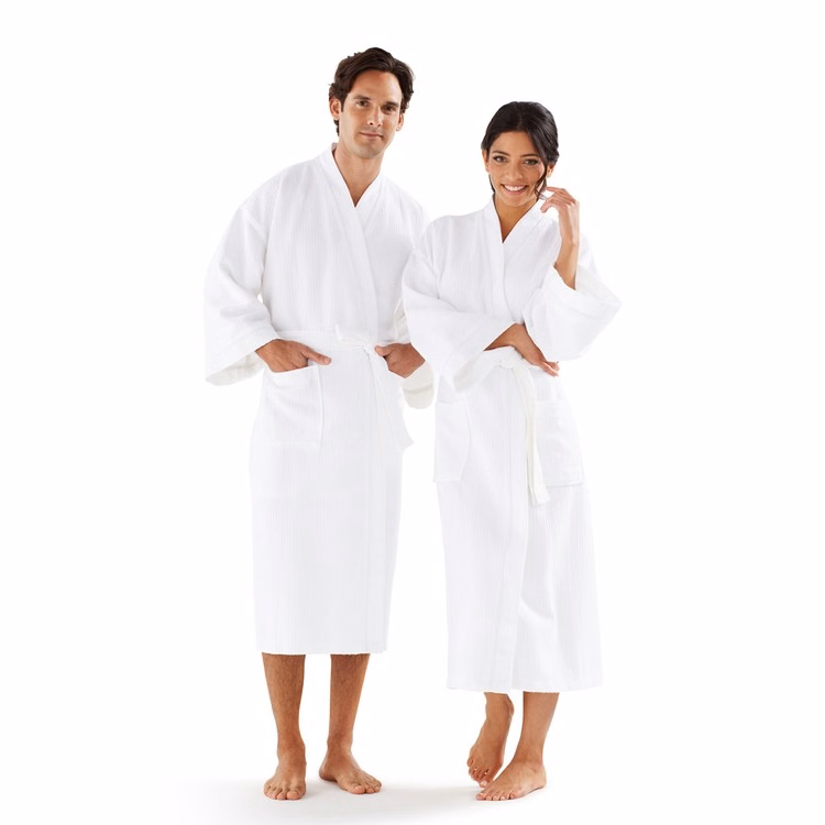 Kimono Large Diamond Waffle Cotton / Poly Bathrobe