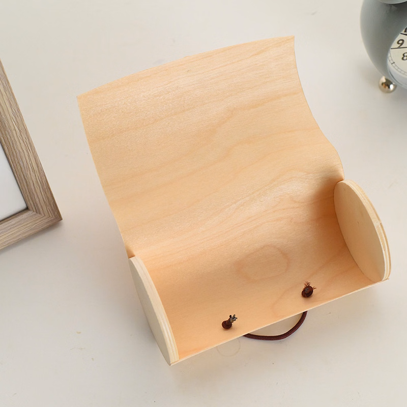 Wooden Round Bark Gift Storage Box