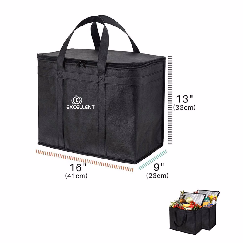 Black Non-Woven Lunch Cooler Bag
