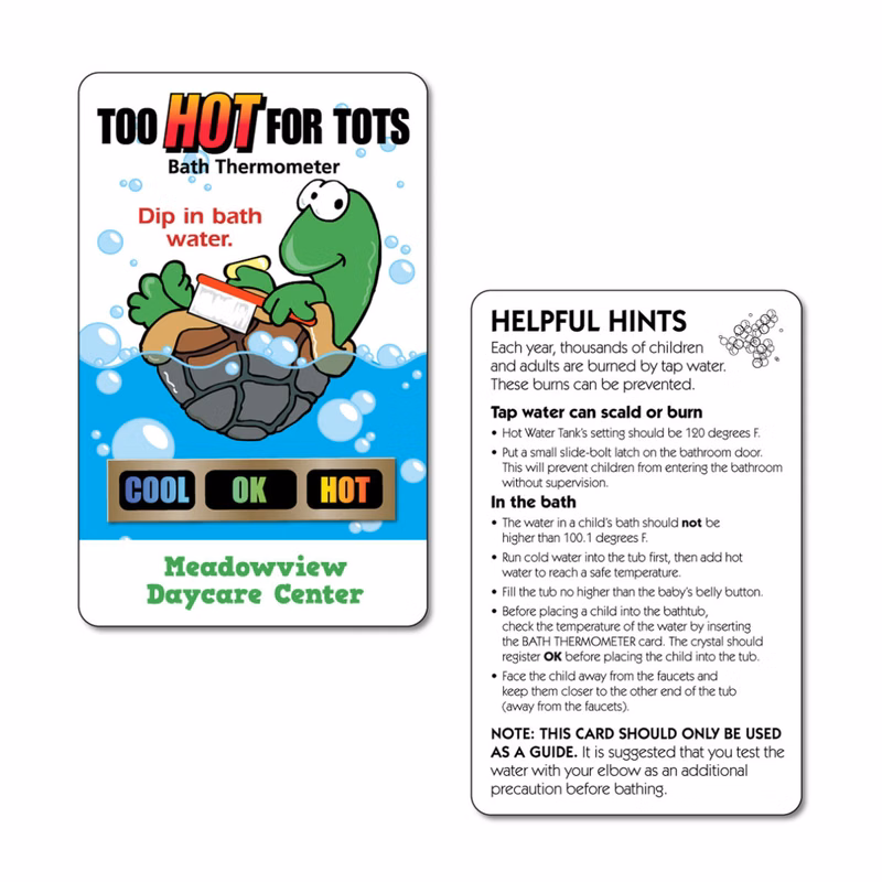 Tommy Turtle Tub Tester Temperature Card, Stock