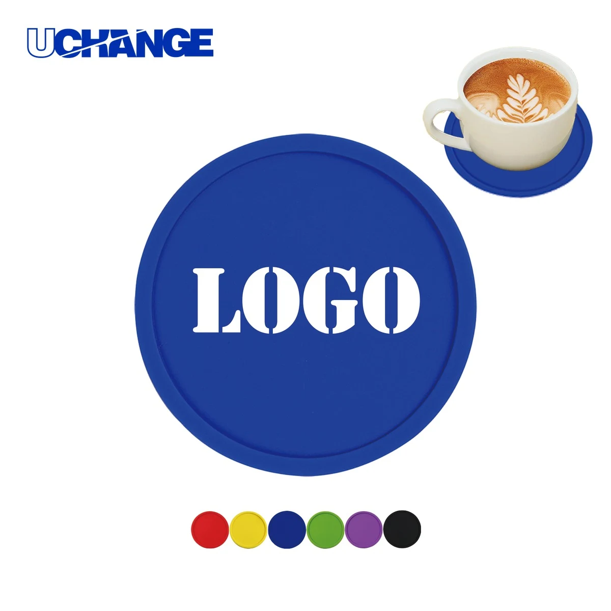 Custom Round Silicone Coaster Mat (3.9") 1