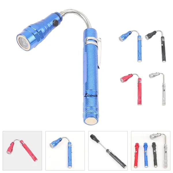 Custom Aluminum LED Telescopic Flashlight with Pocket Clip — Tactical Work Tool 1