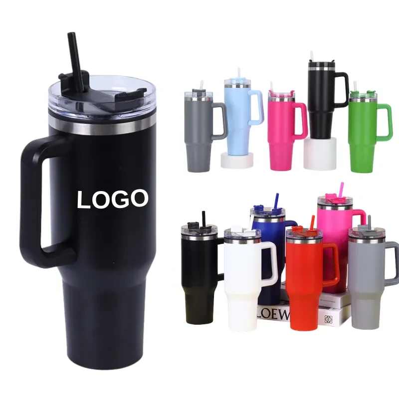 40oz Stainless Steel Insulated Tumbler with Straw 1
