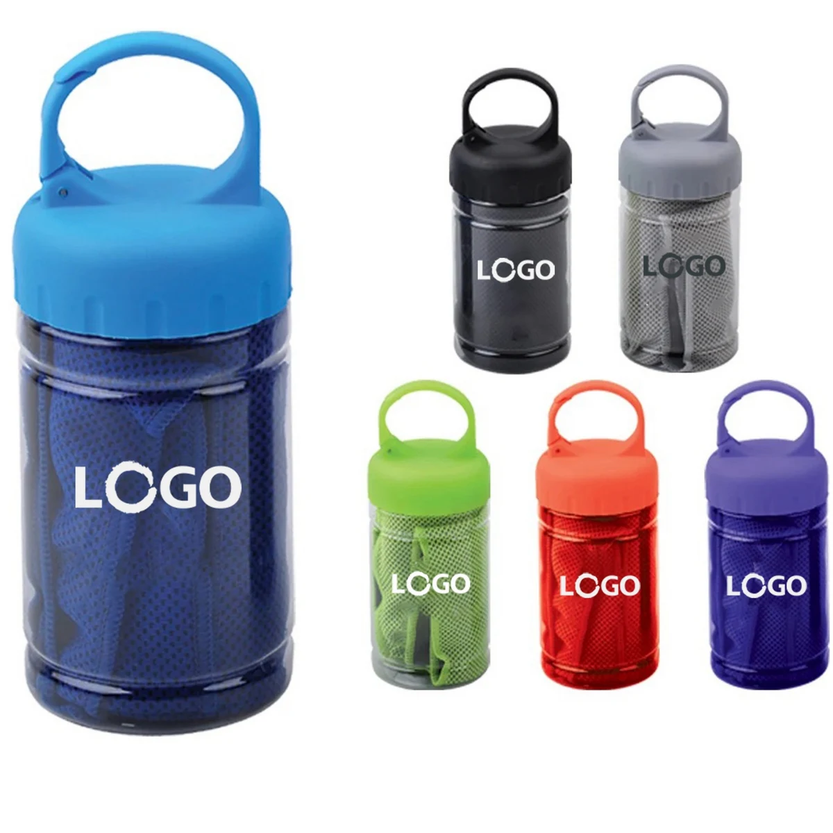 Promo Carabiners Bottle With Cooling Towel 1