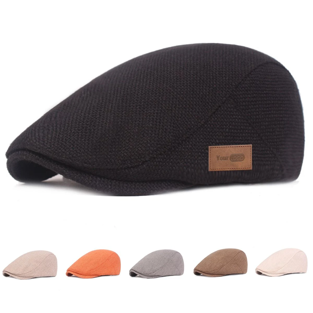 Men's Linen Newsboy Flat Cap 1