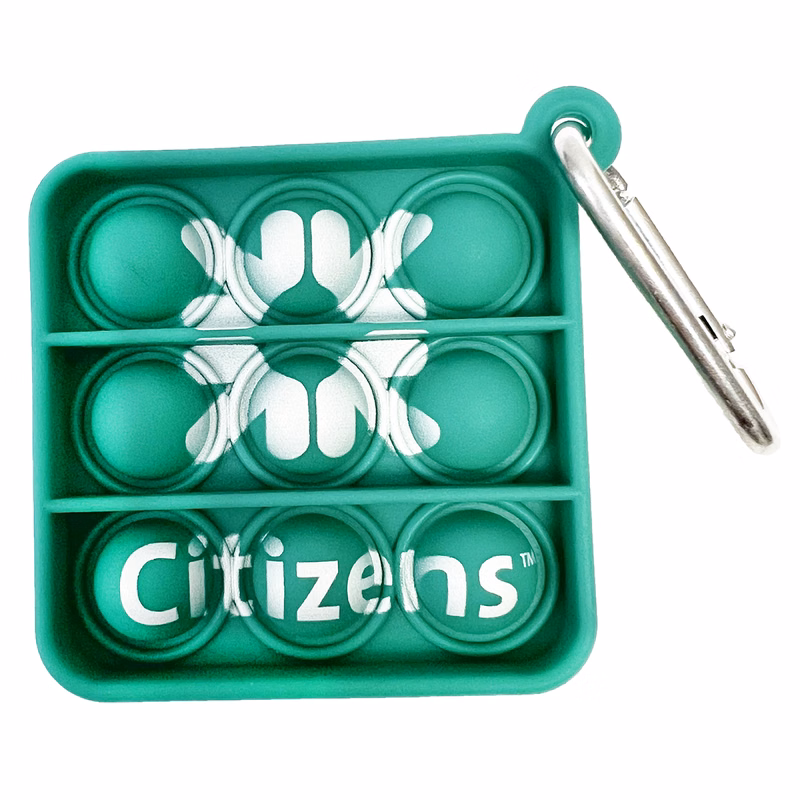 Fidget Popper Square Shaped Keychain - Full Color Imprint