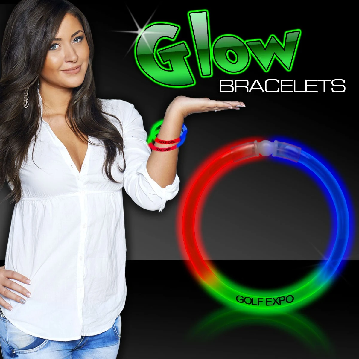 Red Green Blue Triple Color Superior Light Up Glow Bracelet 1