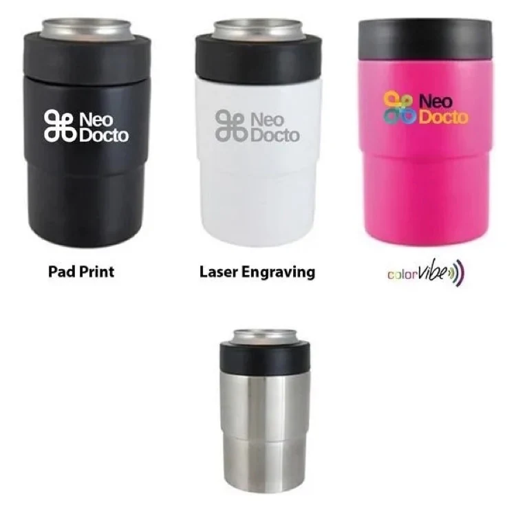 Chiller Vacuum Can Cooler, custom koozie with logo imprint 1