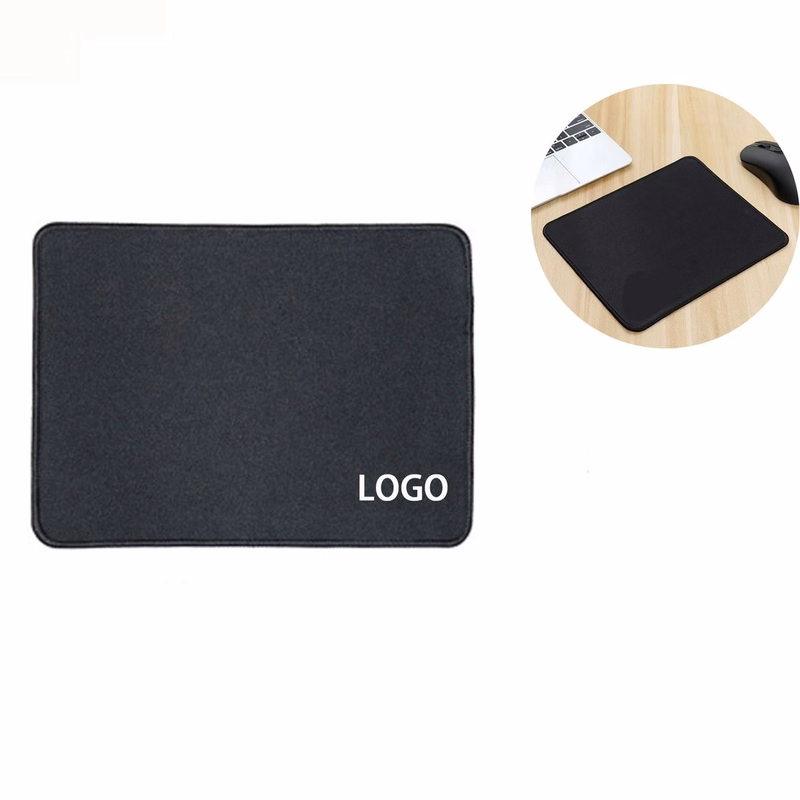 Black Mouse Pad with Stitched Edge All Black