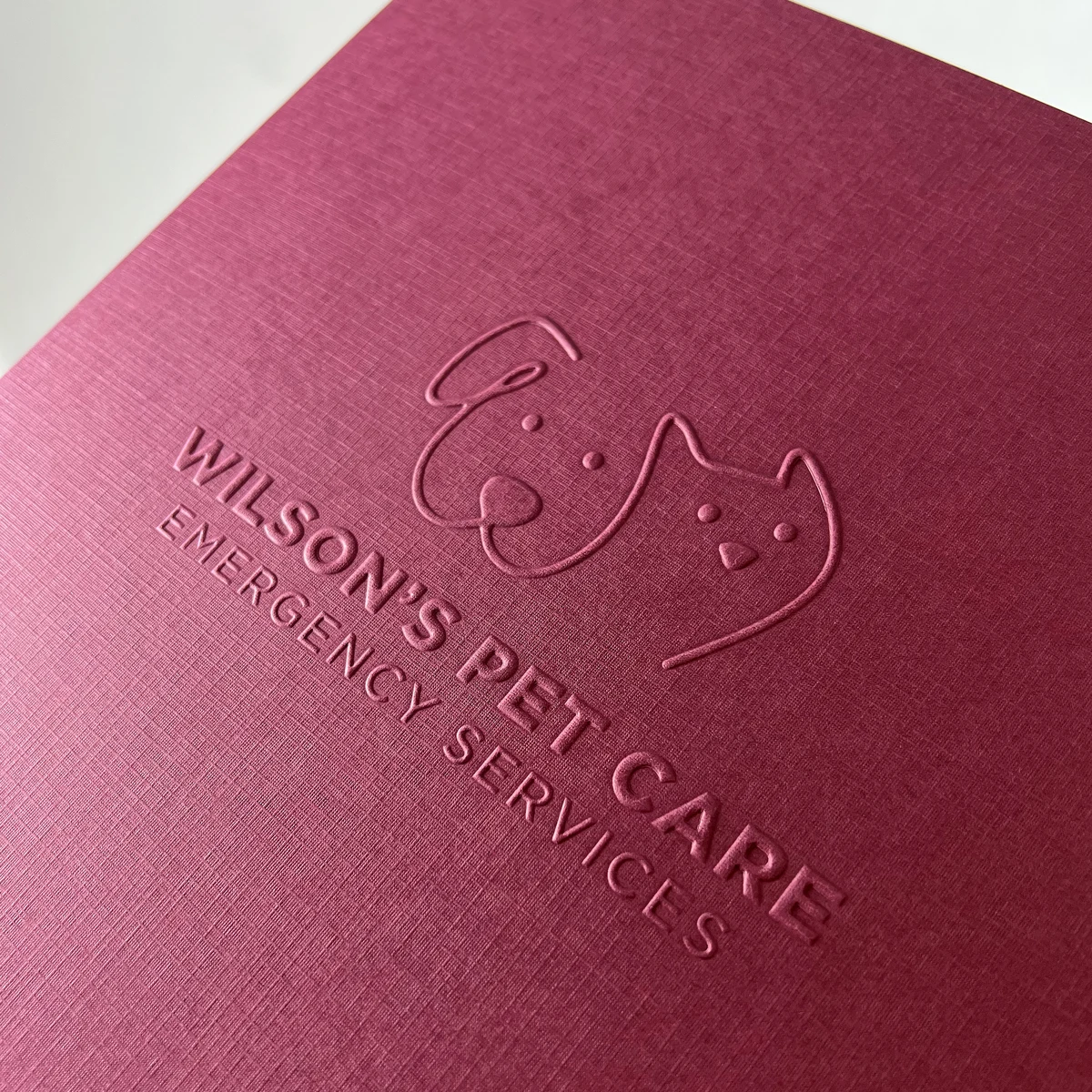 Blind Embossed Linen 2-Pocket Folder 1