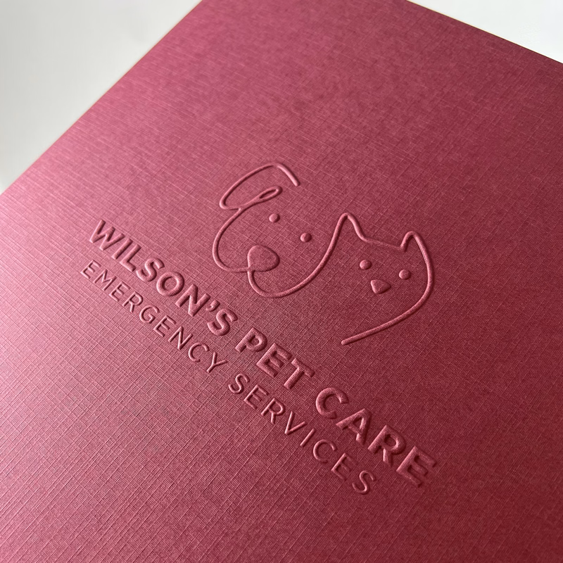 Blind Embossed Linen 2-Pocket Folder